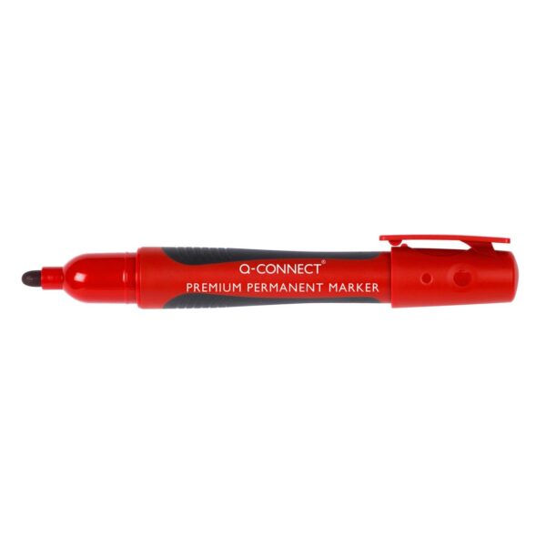 Marker permanent Q-CONNECT Premium, roșu, vârful rotund, scriere 2-3 mm.