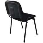 Scaun vizitator elegant, textil, negru, perfect pentru birou.