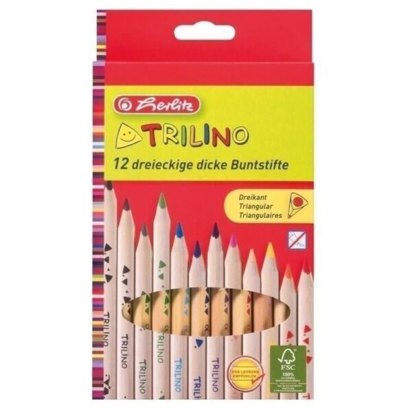 Creioane colorate Herlitz Trilino, perfecte pentru orice proiect creativ!