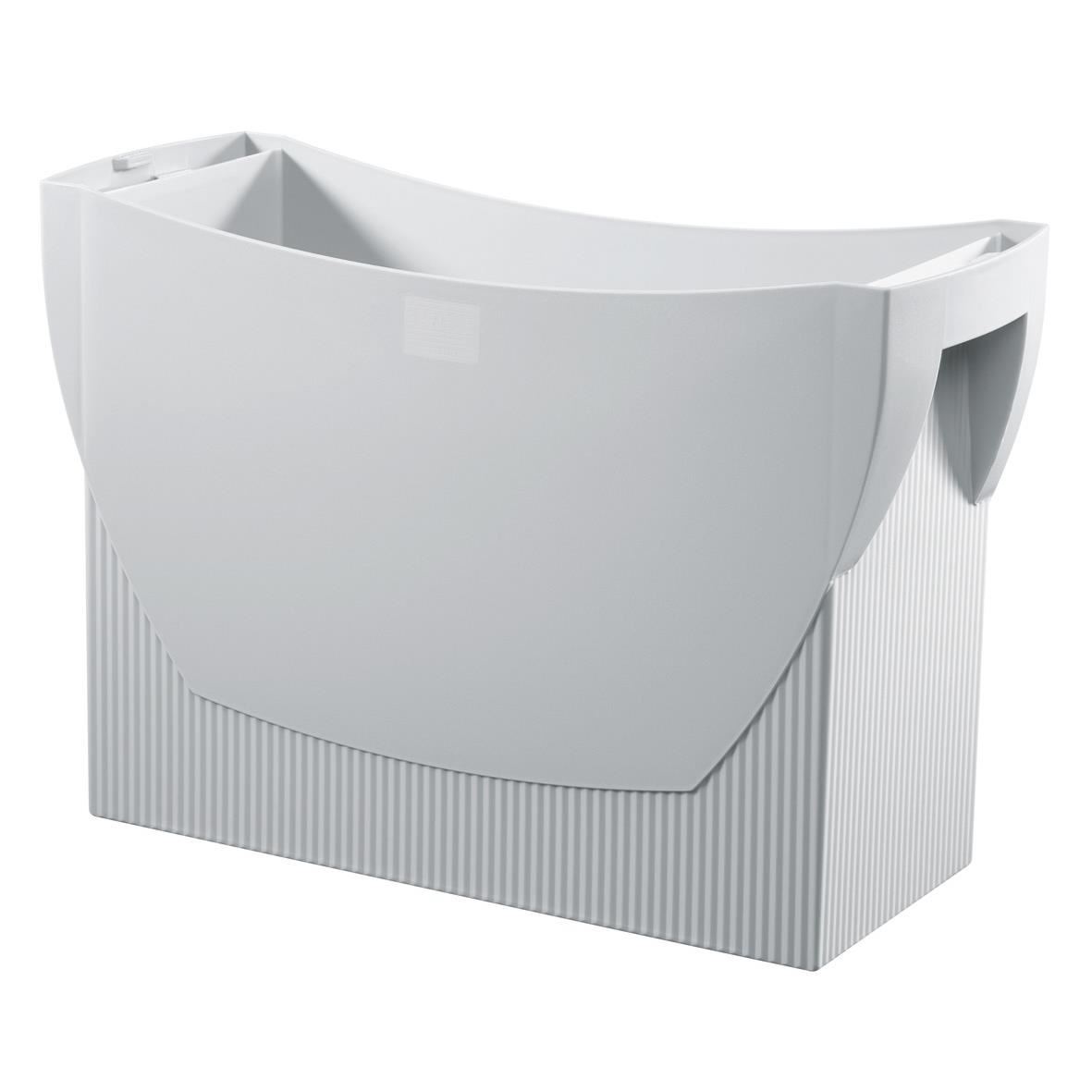 Suport gri HAN pentru 20 dosare suspendabile, ideal pentru birou organizat.