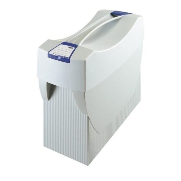 Suport gri HAN Swing pentru 20 dosare, cu capac și mâner, ideal pentru arhivare.