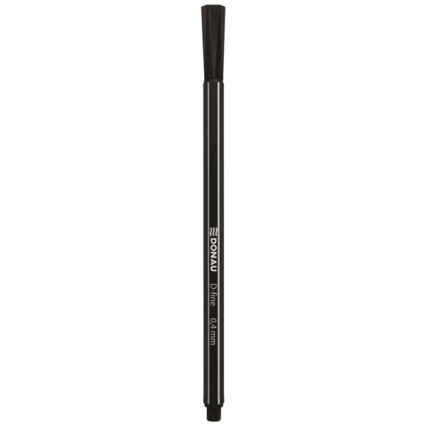 Fineliner DONAU D-Fine, negru, 0.4 mm, corp hexagonal