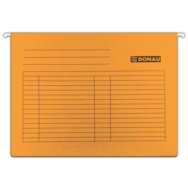 Dosar suspendabil A4 portocaliu cu etichetă, carton 230 gsm – simplu și eficient.
