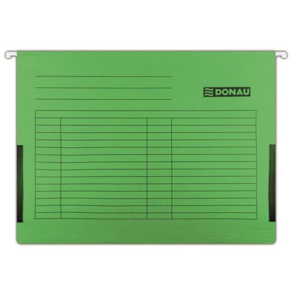 Dosar suspendabil A4 verde, cu burduf pentru 400 foi și etichetă, carton 230 gsm.