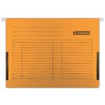 Dosar suspendabil A4 DONAU portocaliu, cu burduf pentru 400 de foi.