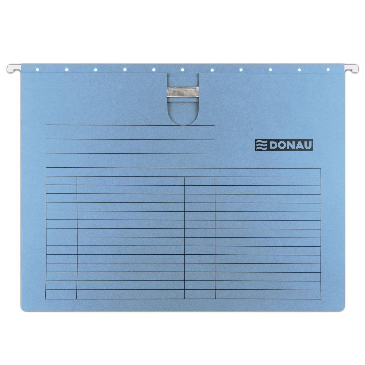 Dosar albastru suspendabil A4, cu șină și etichetă pentru organizare practică.