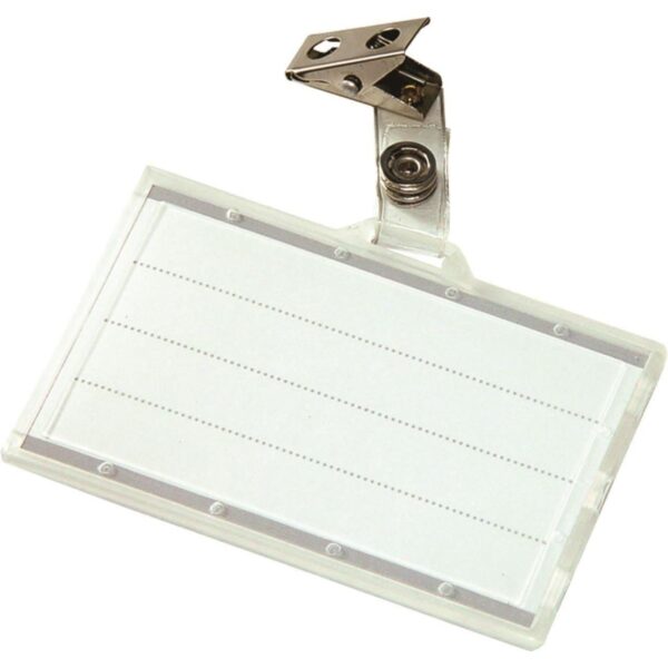 Ecuson orizontal DONAU cu clips metalic, durabil și profesional.