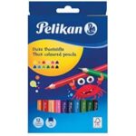 Creioane colorate Pelikan, 4 mm, 12 bucăți/set pentru desen și colorat.