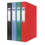 Caiet mecanic DONAU A4 roșu, cu 4 inele și etichetă – soluție practică pentru birou.