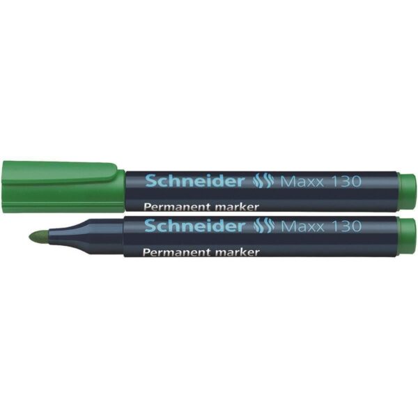Marker permanent Schneider Maxx 130, verde, scriere 1-3 mm.