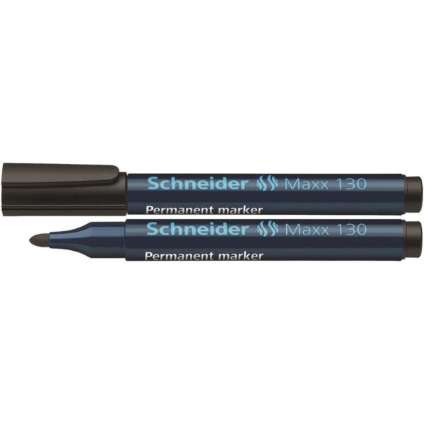 Marker permanent Schneider Maxx 130, negru, scriere 1-3 mm.