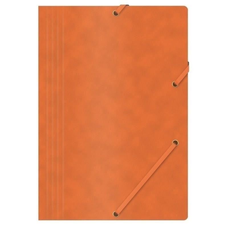 Mapa portocalie cu burduf și elastic – practică și rezistentă.