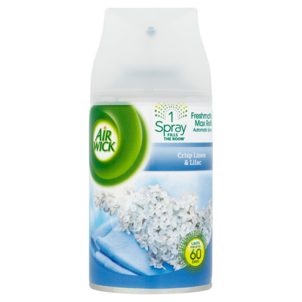 Odorizant Airwick, parfum fresh de lenjerie curată și flori de iasomie albă.