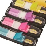 Index adeziv Post-it, 12 x 43 mm, culori neon, set 4 x 35 file, în dispenser.