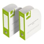 Suport vertical din carton verde, 100 mm – rezistent și perfect pentru organizarea documentelor.
