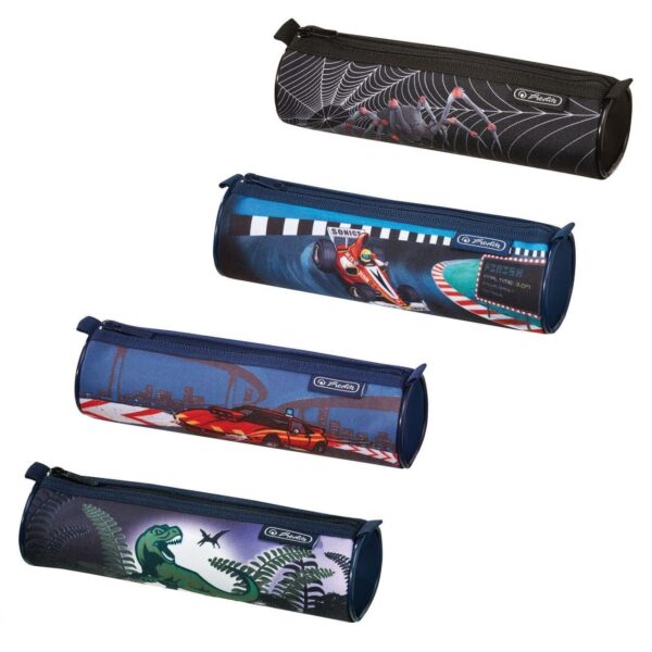 Necessaire rotund Herlitz Mix I, perfect pentru organizarea rechizitelor băieților.