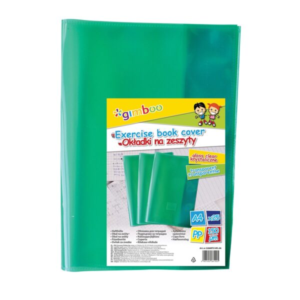 Copertă plastic Gimboo A4, rezistentă și practică pentru protecția documentelor.