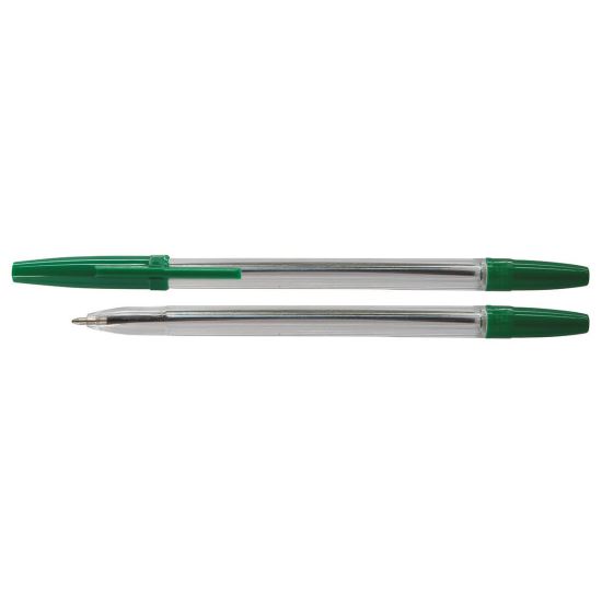 Pix OFFICE Products, corp transparent, 0.7 mm, scriere verde, ideal pentru birou și școală.