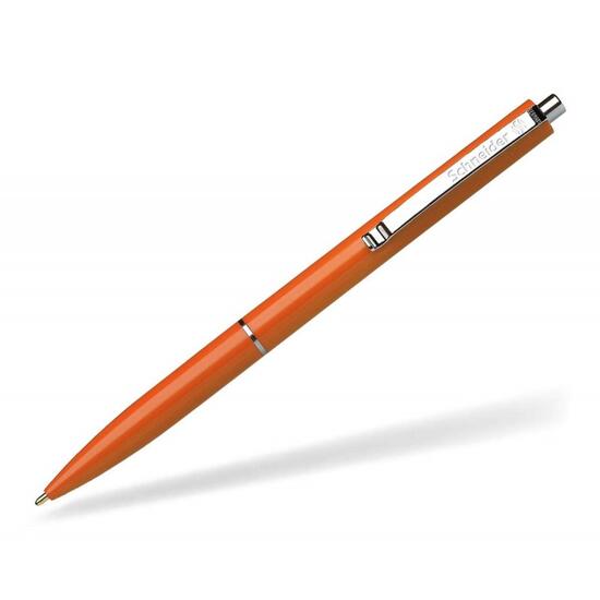 Pix Schneider K15 portocaliu, cu mecanism și mina albastră.