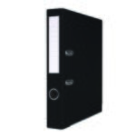 Biblioraft plastifiat negru 5 cm cu colțuri metalice – model Basic